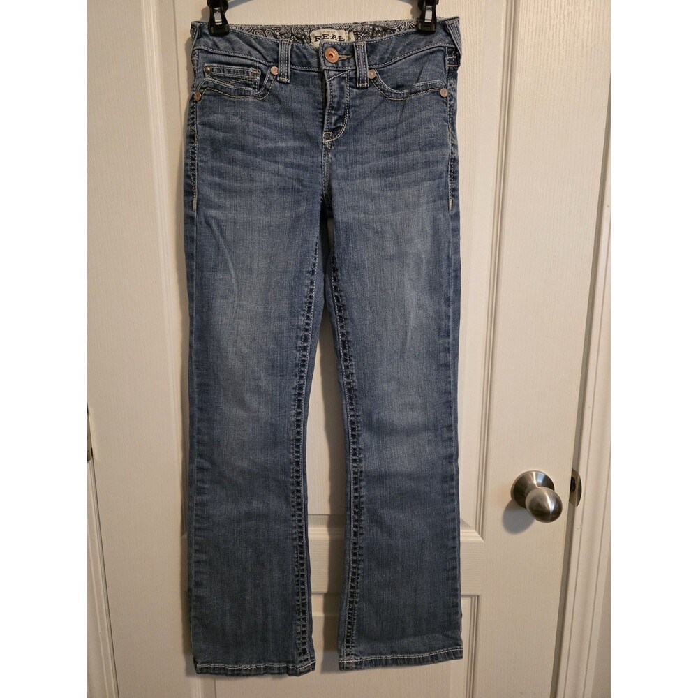 Ariat R.E.A.L. Denim Girls Medium Wash Bootcut Jeans Size 14. (281)